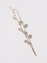 1pc Oval Rhinestone Decor Earring Zinc Alloy Sai Feel